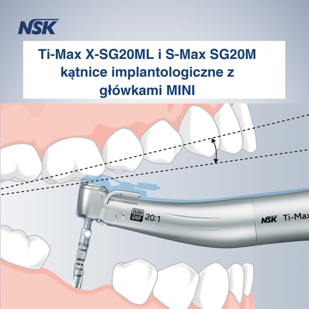 Ti-Max X-SG20ML i S-Max SG20M kątnice implantologiczne z główkami MINI 